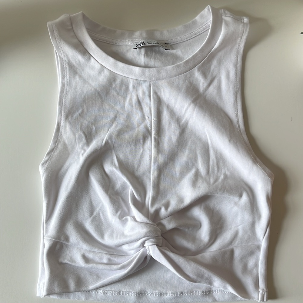 White Zara crop top